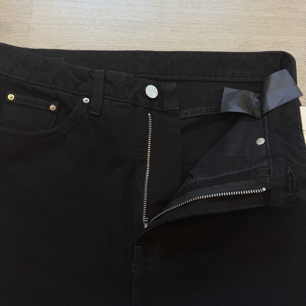 Toteme Barrel Leg Jeans Womens 27 Black High Rise Cropped Curved Denim NWT - Picture 3 of 16